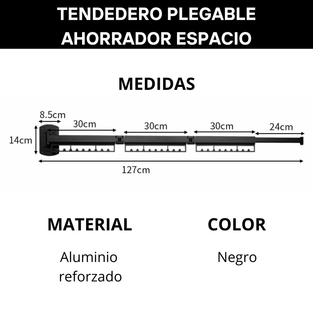 Miniatura 3 de TENDEDERO PLEGABLE SECADOR DE ROPA